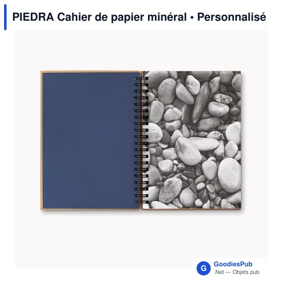 Carnet personnalisable en papier minéral avec logo - PIEDRA - Image 3