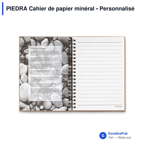 Carnet personnalisable en papier minéral avec logo - PIEDRA - Image 7