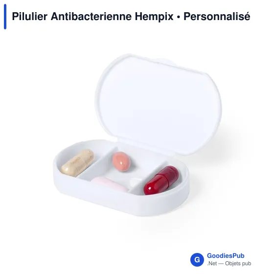 Pilulier antibactérien personnalisable Hempix avec logo - Image 3