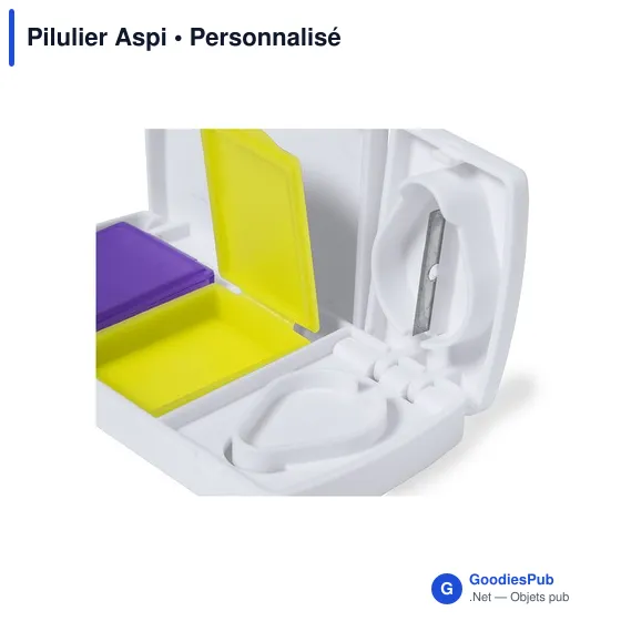 Pilulier personnalisable avec logo - Pilulier Aspi - Image 3