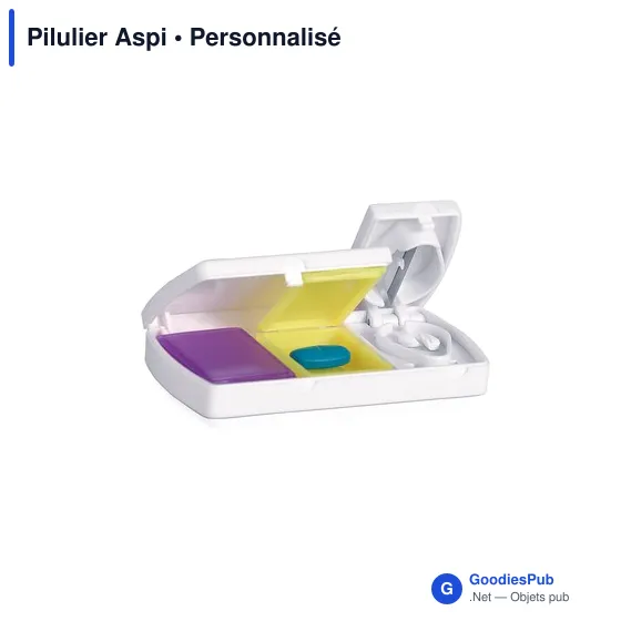 Pilulier personnalisable avec logo - Pilulier Aspi - Image 4