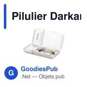 Pilulier personnalisable Darkan avec logo pour l'hygiène et le bien-être - Miniature 1