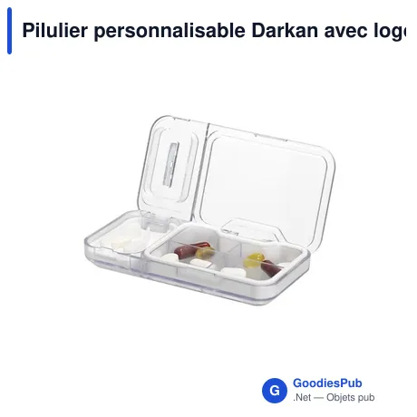 Pilulier personnalisable Darkan avec logo pour l'hygiène et le bien-être