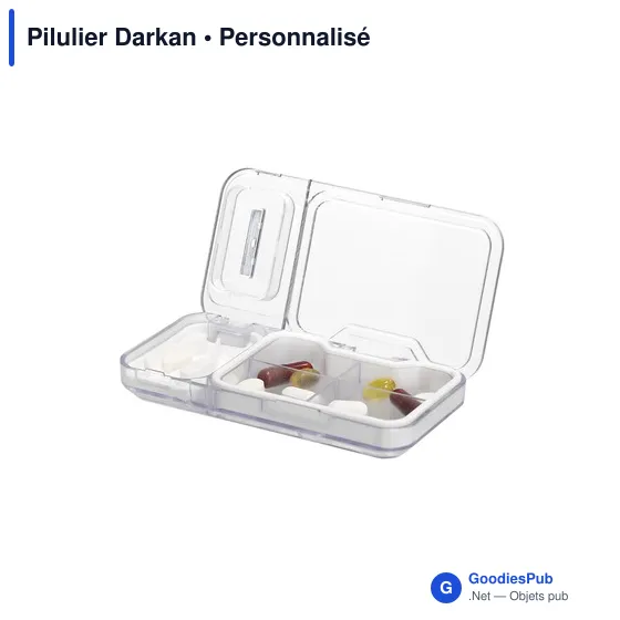 Pilulier personnalisable Darkan avec logo pour l'hygiène et le bien-être - Image 1
