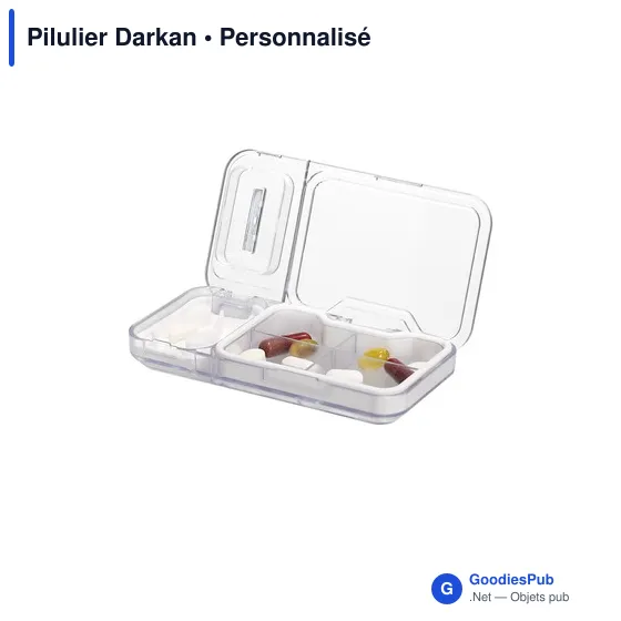 Pilulier personnalisable Darkan avec logo pour l'hygiène et le bien-être - Image 3