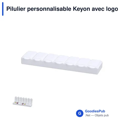 Pilulier personnalisable Keyon avec logo - Organisateur de médicaments