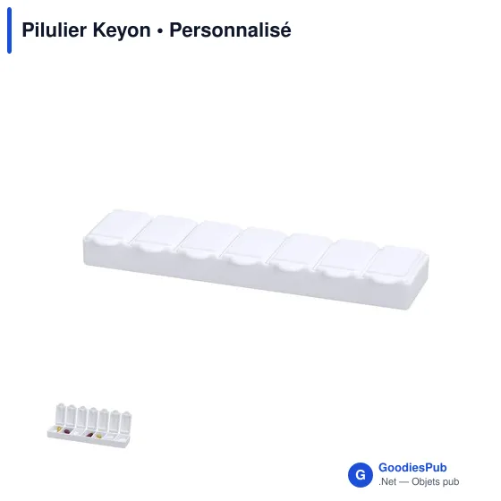 Pilulier personnalisable Keyon avec logo - Organisateur de médicaments - Image 1