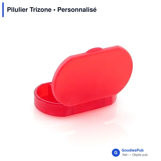 Pilulier personnalisable Trizone avec logo - 3 compartiments - Image 6