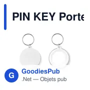PIN KEY Porte-clés en métal insert papier - Miniature 1