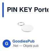 PIN KEY Porte-clés en métal insert papier - Miniature 2