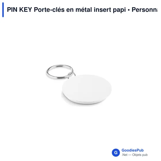 PIN KEY Porte-clés en métal insert papier - Image 2