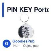 PIN KEY Porte-clés en métal insert papier - Miniature 3