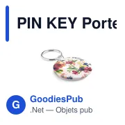 PIN KEY Porte-clés en métal insert papier - Miniature 4