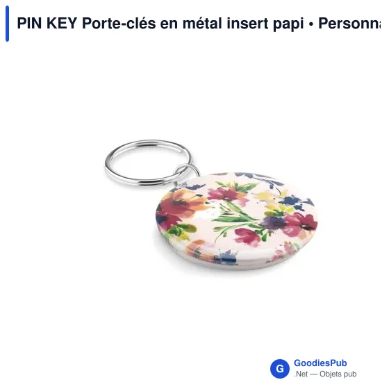 PIN KEY Porte-clés en métal insert papier - Image 4