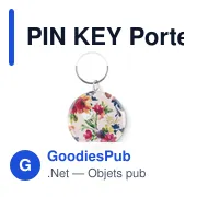 PIN KEY Porte-clés en métal insert papier - Miniature 5