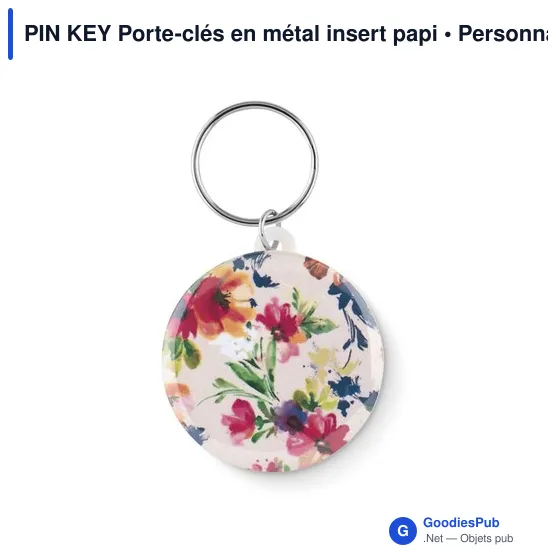 PIN KEY Porte-clés en métal insert papier - Image 5