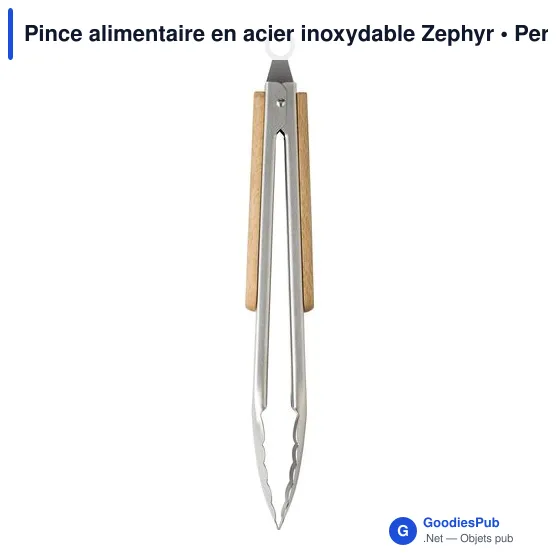 Pince alimentaire personnalisable en acier inoxydable - Zephyravec logo - Image 3