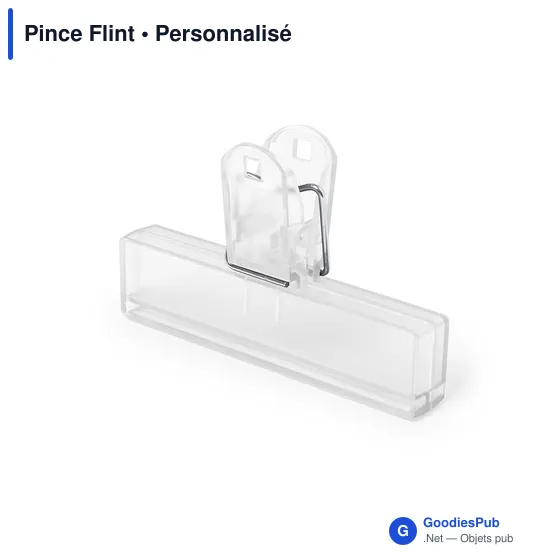 Pince de fermeture personnalisable avec logo - Pince Flint - Image 1