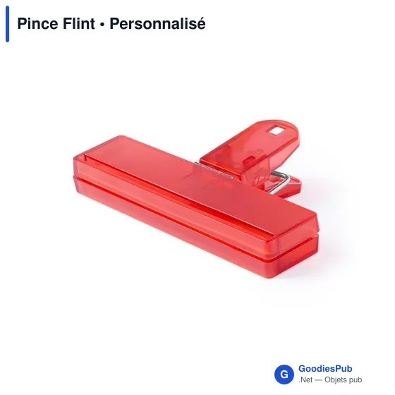 Pince de fermeture personnalisable avec logo - Pince Flint - Image 4