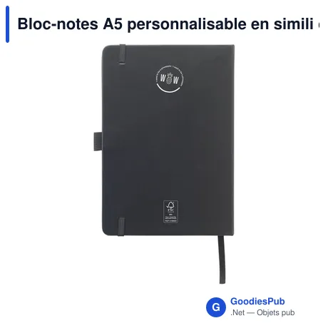 Bloc-notes A5 personnalisable en simili cuir ananas avec logo