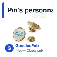 Pin's personnalisable rond en métal Ø 20 mm avec logo - Rond 20 - Miniature 1