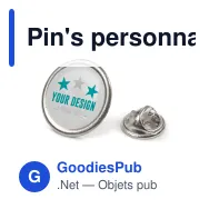 Pin's personnalisable rond en métal Ø 20 mm avec logo - Rond 20 - Miniature 2