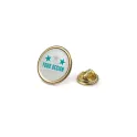 Variante Or satiné - Pin's personnalisable rond en métal Ø 20 mm avec logo - Rond 20