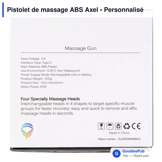 Pistolet de massage personnalisable avec logo - Axel - Image 3