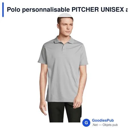 Polo personnalisable PITCHER UNISEX avec logo - Écologique