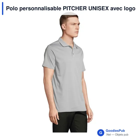 Polo personnalisable PITCHER UNISEX avec logo - Écologique - Image 3