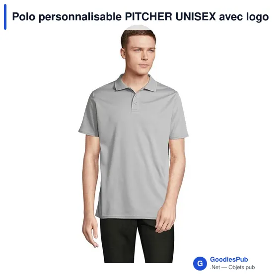 Polo personnalisable PITCHER UNISEX avec logo - Écologique - Image 4