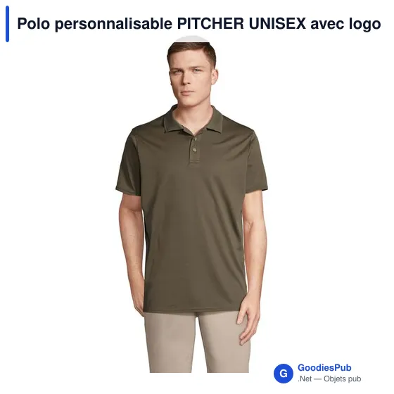 Polo personnalisable PITCHER UNISEX avec logo - Écologique - Image 7