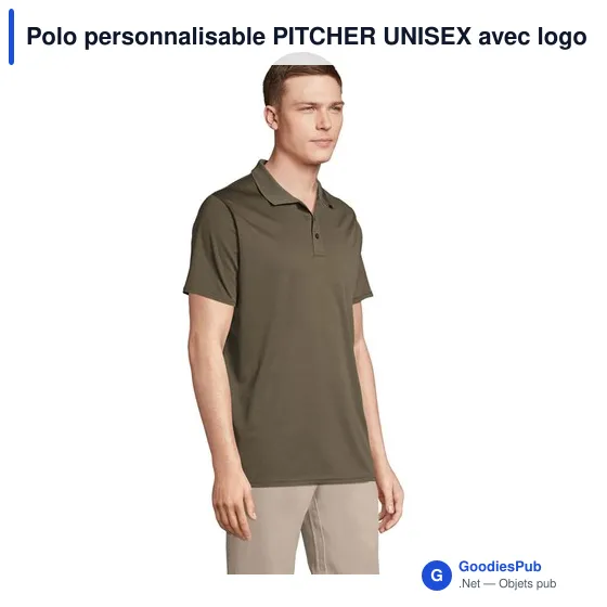 Polo personnalisable PITCHER UNISEX avec logo - Écologique - Image 9