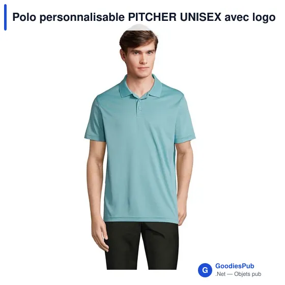 Polo personnalisable PITCHER UNISEX avec logo - Écologique - Image 10