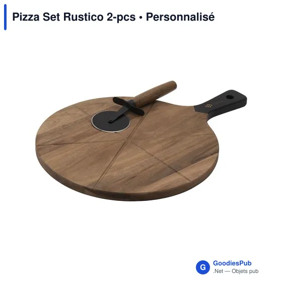 Ustensile de cuisine personnalisable : Set à pizza Rustico 2-pcsavec logo - Image 1