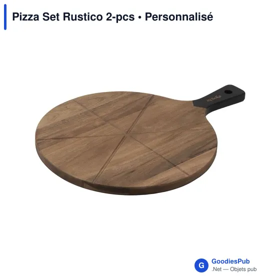 Ustensile de cuisine personnalisable : Set à pizza Rustico 2-pcsavec logo - Image 2
