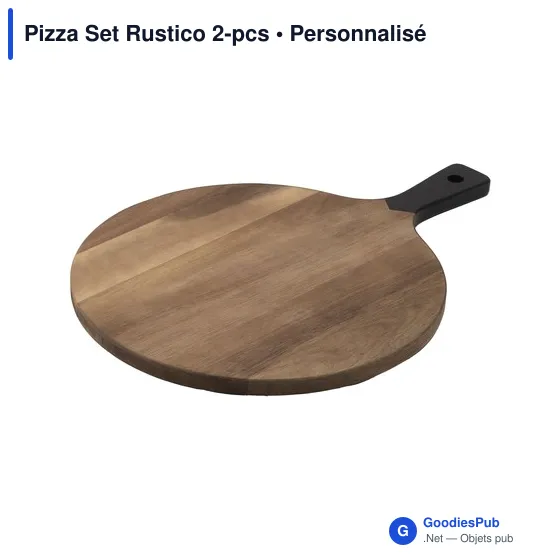 Ustensile de cuisine personnalisable : Set à pizza Rustico 2-pcsavec logo - Image 3