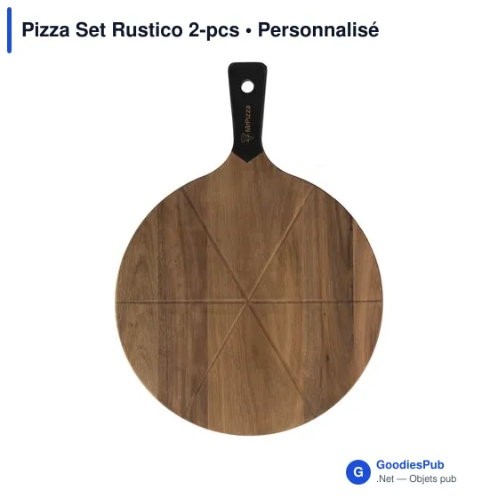 Ustensile de cuisine personnalisable : Set à pizza Rustico 2-pcsavec logo - Image 4