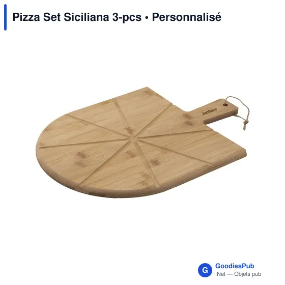 Set à pizza personnalisable 3 pièces avec logo - Pizza Set Siciliana - Image 2