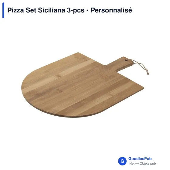 Set à pizza personnalisable 3 pièces avec logo - Pizza Set Siciliana - Image 3