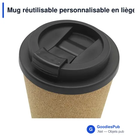 Mug réutilisable personnalisable en liège avec logo - PLA Cork Cup 350 ml