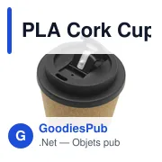Mug réutilisable personnalisable en liège avec logo - PLA Cork Cup 350 ml - Miniature 2
