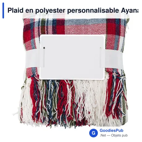 Plaid en polyester personnalisable Ayana avec logo