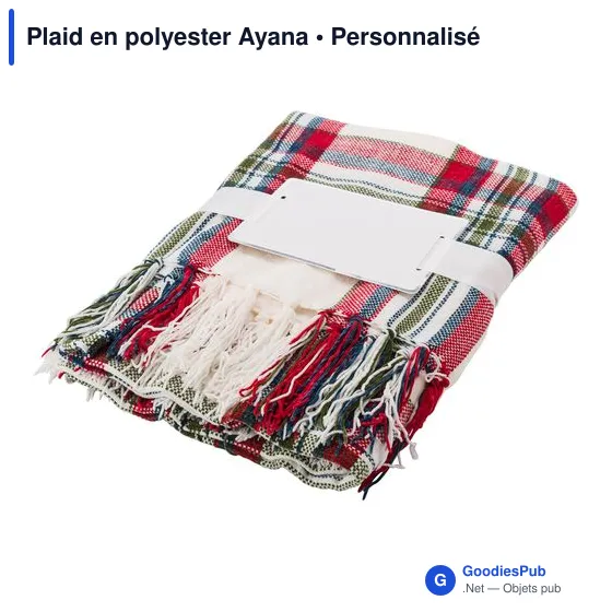 Plaid en polyester personnalisable Ayana avec logo - Image 2