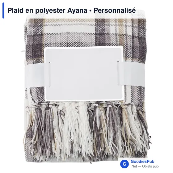 Plaid en polyester personnalisable Ayana avec logo - Image 4