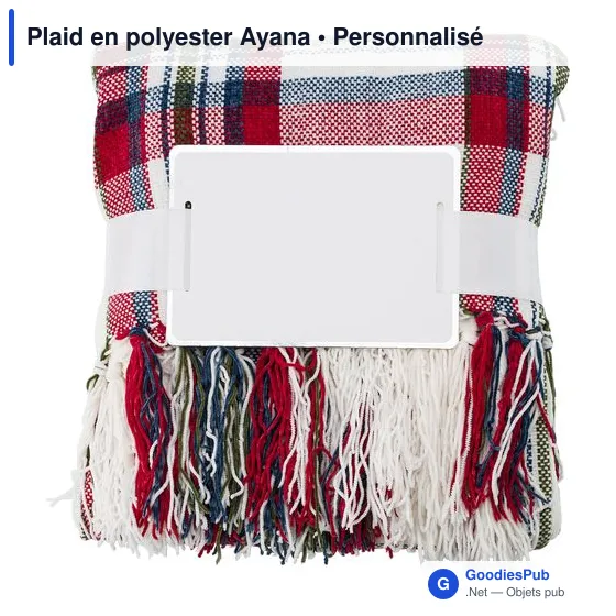 Plaid en polyester personnalisable Ayana avec logo - Image 5