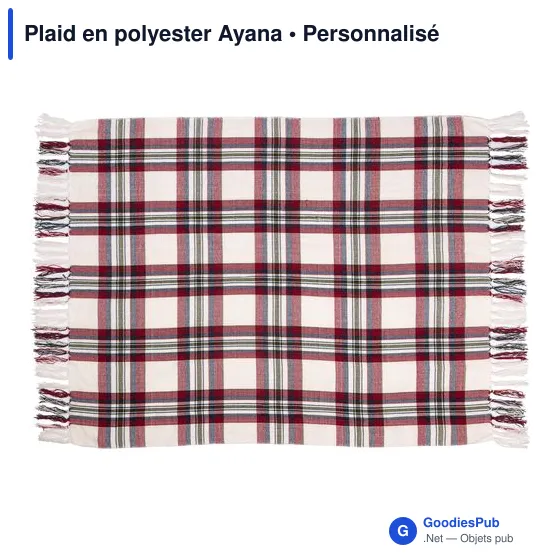 Plaid en polyester personnalisable Ayana avec logo - Image 7