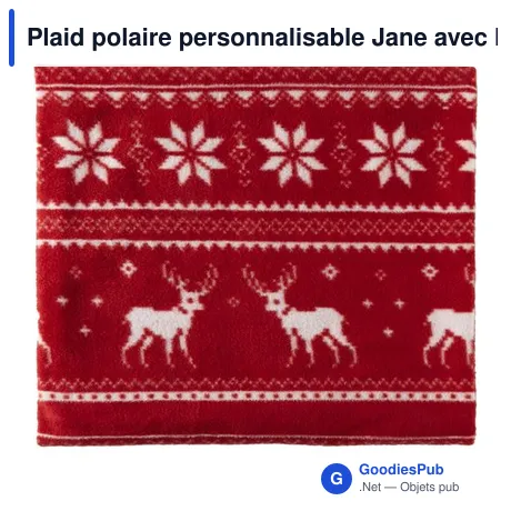 Plaid polaire personnalisable Jane avec logo - 180 g/m2