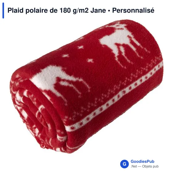 Plaid polaire personnalisable Jane avec logo - 180 g/m2 - Image 2