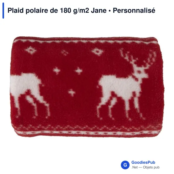 Plaid polaire personnalisable Jane avec logo - 180 g/m2 - Image 3